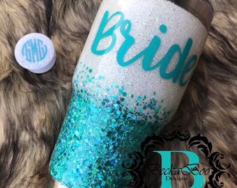 Custom Bride cup with removable decal and monogram