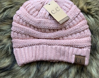Indie Pink CC Brand Classic Solid Knit Beanie