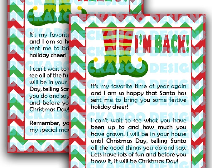 Featured listing image: Christmas Elf Printable Welcome Back or Hello Letter