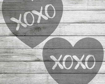 XOXO Hearts SVG & JPEG - Instant Download