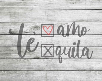 Te Amo or Tequila Check Box SVG, PNG and JPG *Instant Download*