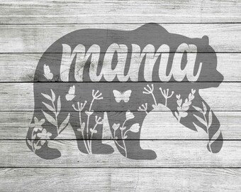 Mama Bear Floral SVG, JPG and PNG *Instant Download*