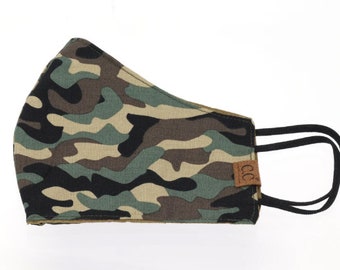 Authentic CC Beanie Face Mask - Olive Camo with Filter Pocket