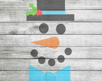 Snowman with Top Hat SVG and JPEG - Instant Download