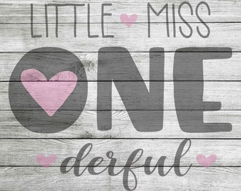 Little Miss ONE-derful SVG & JPEG - Instant Download