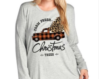Farm Fresh Christmas Trees Plus Size Long Sleeve Shirt