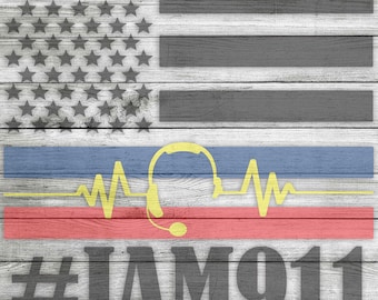 Dispatcher Flag - Red Line & Blue Line #IAM911 SVG, Jpeg and Png *Instant Download*