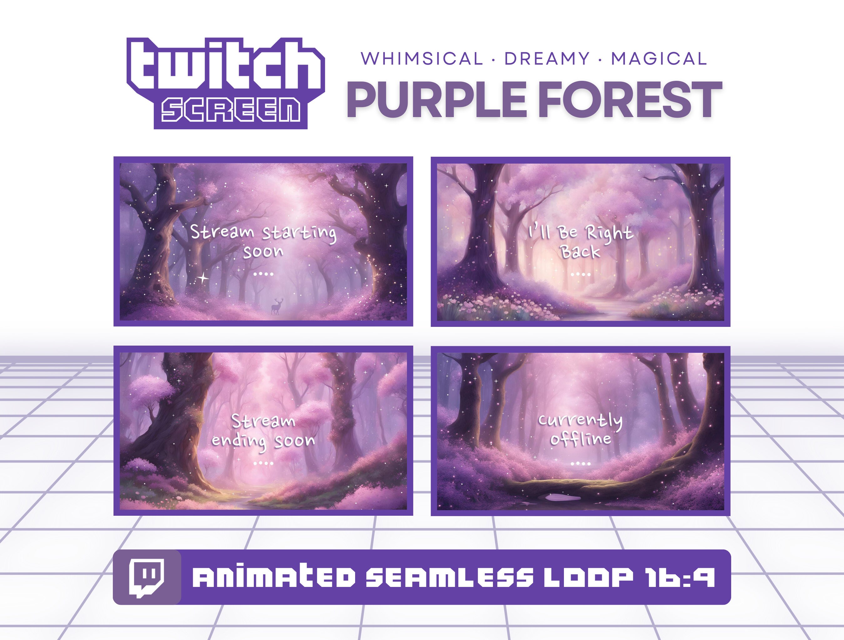 Twitch Stream Screens Overlays Package Twitch Animated Vtuber ...