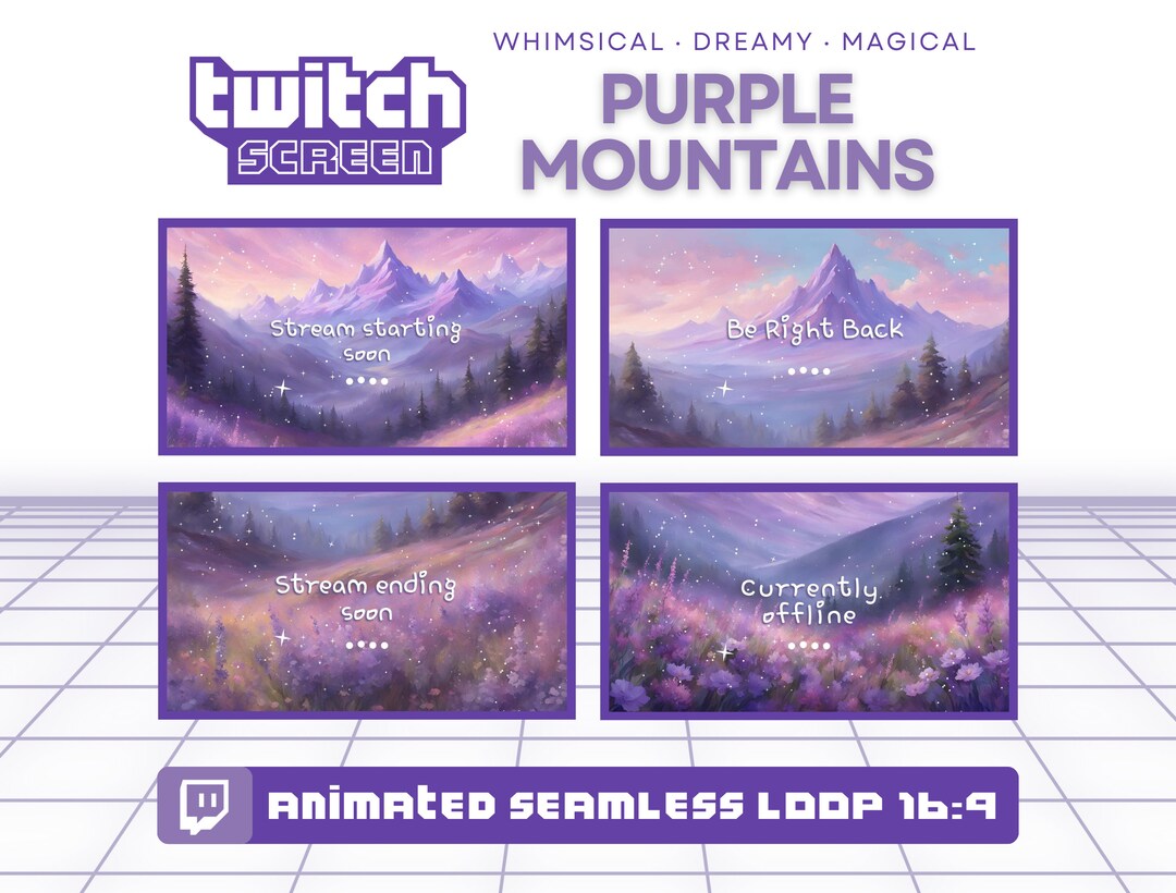 Twitch Stream Screens Overlays Package Twitch Animated Vtuber ...