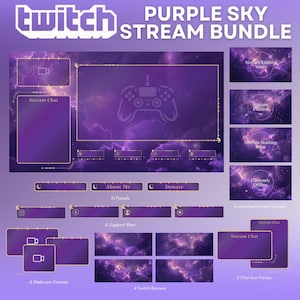 Purple Twitch Stream Screens overlays package Twitch animated vtuber background animated stream screens Twitch Overlay Cozy Twitch Overlay,.