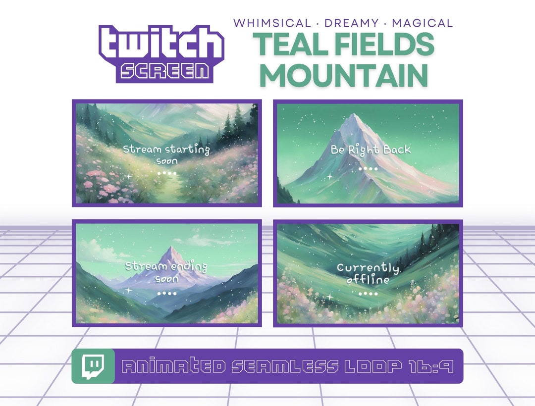 Twitch Stream Screens Overlays Package Twitch Animated Vtuber ...