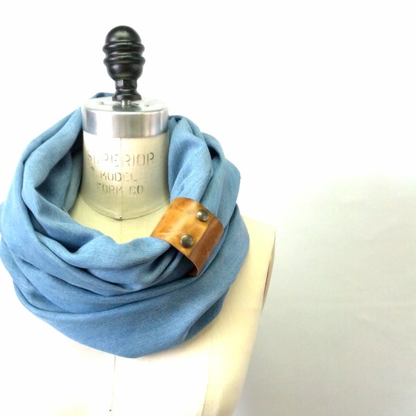 Sale 30% off Tencel light denim wash circular infinity scarf