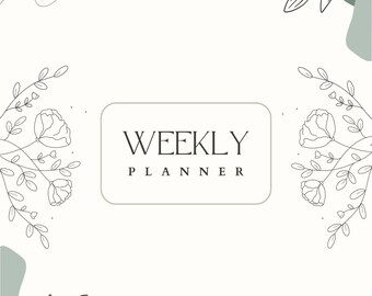 Minimalist Aesthetic Weekly Planner, Green Aesthetic, Simple and Clean Planner, Instant Download