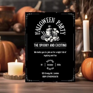 Halloween Spooky Party Invitation, Gothic Party Invite, Halloween Adult Party Invite, Halloween Kids Party Invitation, Celebrational Invite