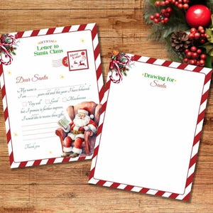 Carta navideña a Papá Noel, plantilla imprimible, dibujo para Papá Noel, actividades navideñas para niños, mensaje editable de Elfo en el estante, N2