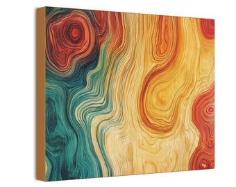 Leinwanddruck, Western Wüste Wandbild, Trippy Buntes Dekor, Gespannte Leinwand, 19,5 mm, Southwestern Wohnkultur, Psychedelische Wüste