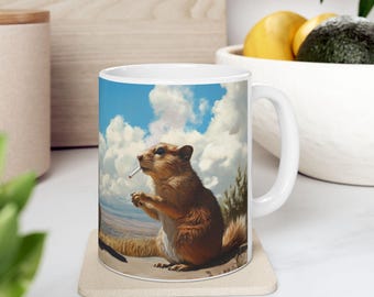 Lustige Präriehund Keramik Kaffeetasse: Neuheit Western Tier Geschenk