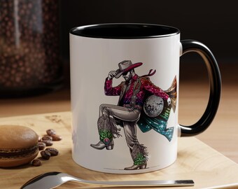 Disco Cowboy Kaffeetasse, Retro Western Vibe, Neuheit Geschenk