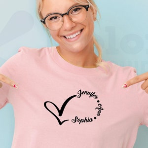 Custom Names Shirts, Custom Valentines Day Shirt, Custom Lover Shirt, Couple Gift Shirt, Heart Lover Gift, Custom Heart Shirts, Bestfriends