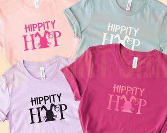 Camiseta de conejo de Pascua Hippity Hop, bonita camiseta de primavera, divertida camiseta de Pascua, camiseta con estampado de conejo, atuendo de Pascua, camiseta de conejo de Pascua, camiseta de conejo
