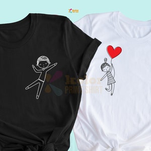 Camisetas a juego para San Valentín: camiseta con gráfico de corazón para pareja