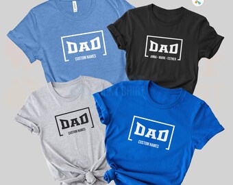 Personalisiertes Vatertags-T-Shirt mit Kindernamen