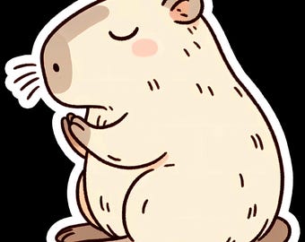 Funny Capybara Yoga Waterproof Sticker, Laptop Decal