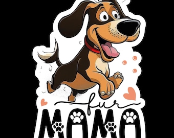 Sticker grappige hondenbont mama - waterdichte laptopsticker