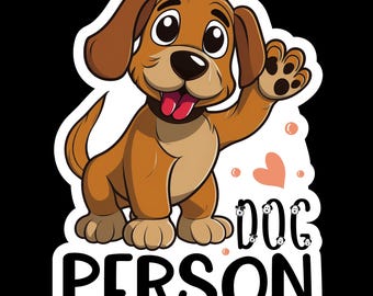 Funny Dog Person Sticker, Waterproof Laptop Decal