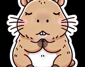 Sticker grappige capibara - waterdichte sticker laptop/waterfles