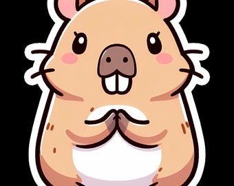 Grappige waterdichte sticker capibara, laptopsticker (3 inch)