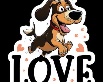 Waterdichte sticker grappige hondenliefde, laptopsticker