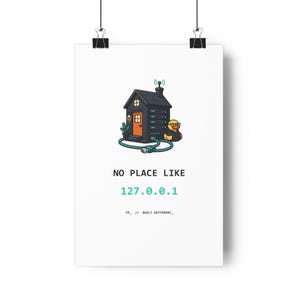 Poster für Localhost-Programmierer, Kunst mit der IP-Adresse 127.0.0.1, Wanddekoration für Entwicklerbüros