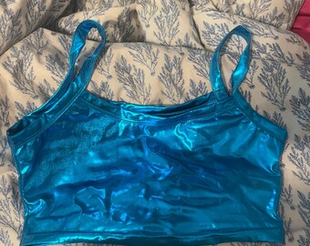 Blau Metallic Tank Größe Small