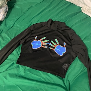 Größe M, kurzärmeliges Thermo-Crop-Top