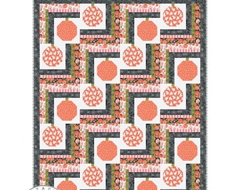 Falling for Pumpkins Quilt Pattern: Large Lap Quilt (PDF Download)