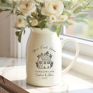 Personalised First Home Gift,Flower Vase for New Home Occasion,Housewarming Gift For Couple,Moving In Gift for Friend,New Home Owners Gift