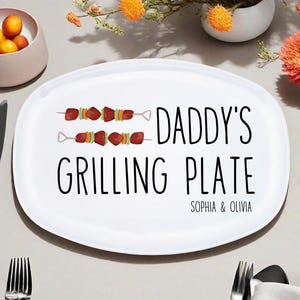 Personalized Grilling Plate, Fathers Day Gift from Kids, Grill Gifts, BBQ Custom Platter, Daddy&#39;s Grilling Plate, Christmas Gift