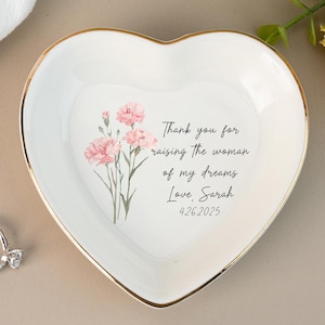 Personalized Wedding Ring Dish For Mother Of The Bride & Groom Gift From Daughter, Thank You For Raising The Man Of My Dream, Gift For Mom
