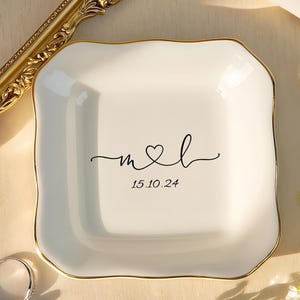 Personalized Wedding Gift, Engagement Ring Holder Wedding Gift For Bride Jewelry Tray, Engagement Gifts for Her,  Wedding Gift for Couple