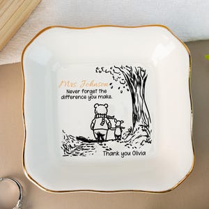 Personalized Gift for Teacher, Never forget the difference you make, Thank You Jewelry Tray,Teacher Appreciation Gift, Mentor Coach Gift