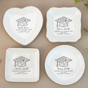 Porte-anneaux de remise des diplômes de carte du campus personnalisé, cadeau personnalisé pour diplômés de l'université, idée cadeau de remise des diplômes, promotion 2025