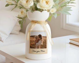 Vaso con foto personalizzato per la mamma, vaso con foto personalizzata, regalo per la festa della mamma