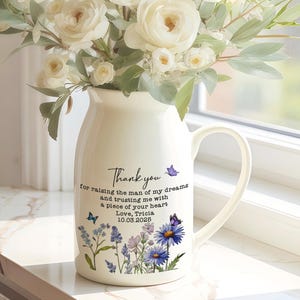 Personalised Mother of the Groom Flower Vase, Custom Flower Vase for Mother of the Groom,Wedding Gifts,Mom of the Groom Gift,Gift from Bride