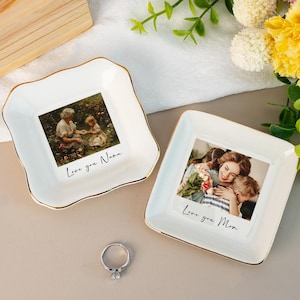 Vide-poches photo personnalisé, porte-anneaux personnalisé avec photo, cadeau pour grand-mère, cadeau pour maman de sa fille, cadeau d&#39;anniversaire, cadeau de fête des mères pour maman
