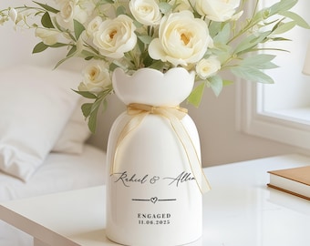 Personalisiertes Verlobungsgeschenk, benutzerdefinierte Blumenvase verlobt, neues verlobtes Paar Geschenk, Verlobungsgeschenke, Verlobungsgeschenk für Paar