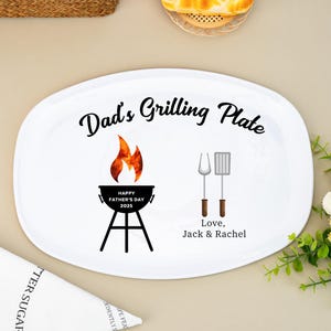 Dad&#39;s Grilling Plate For Grandpa Grilling Plate For Dad Grilling Platter Fathers Day, Personalized Kitchen Gift BBQ Grill Gift For Men