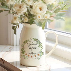 Personalised If … were flowers I’d pick you Mum Nanna Grandma Wildflower Vase,Ceramic Flower Vase for Mama,Gift from Grandaughter,Home Decor