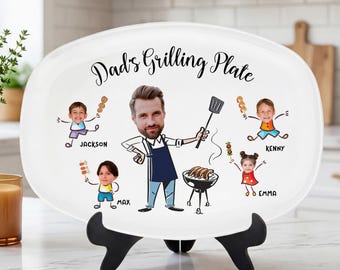 Plaque de cuisson personnalisée pour papa avec photos et noms d'enfants, cadeau personnalisé pour papa, grand-père, souvenir mémorable, cadeau de fête des pères