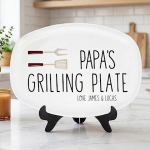 Personalized Grilling Platter, Custom Photo Dad BBQ Tray, Father's Day Gift